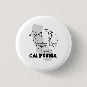 Badge Rond 2,50 Cm Design CALIFORNIE USA