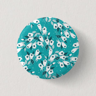 Badge Rond 2,50 Cm Design d'art botanique Motif élégant à la fleur de