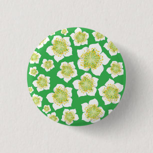 Badge Rond 2,50 Cm Design Rose de Noël sur bouton