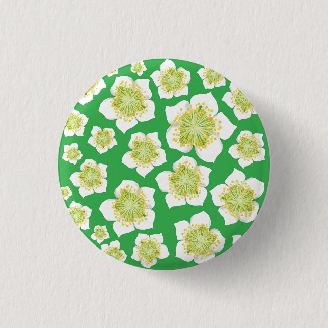 Badge Rond 2,50 Cm Design Rose de Noël sur le bouton (Devant)