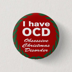 Badge Rond 2,50 Cm Désordre obsédant de Noël d'OCD