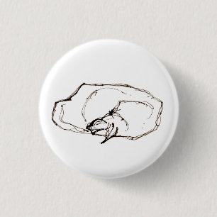 Badge Rond 2,50 Cm Dessin à la plume et à l'encre Chat endormi