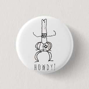 Badge Rond 2,50 Cm Dessin animé Cowboy Howdy Doodle 