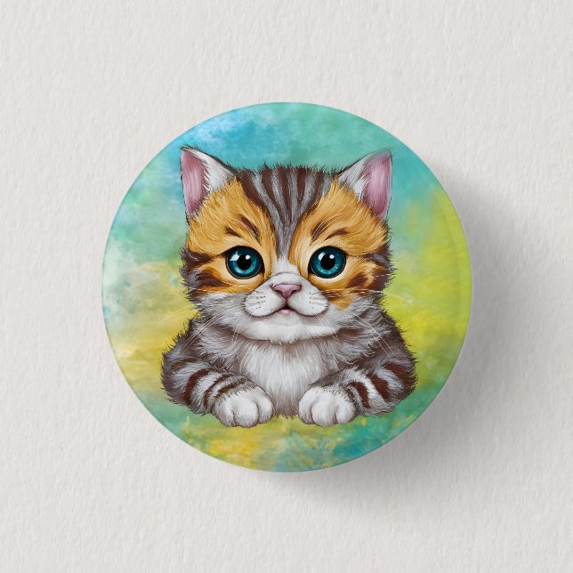 Badge Rond 2,50 Cm Dessin de chat (Devant)