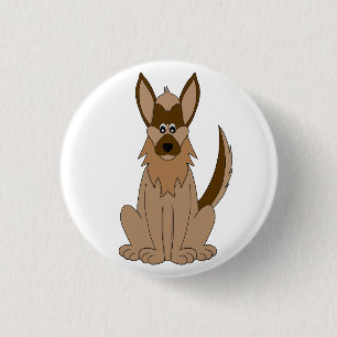 Badge Rond 2,50 Cm Dessin de chien Extraordinaire berger allemand