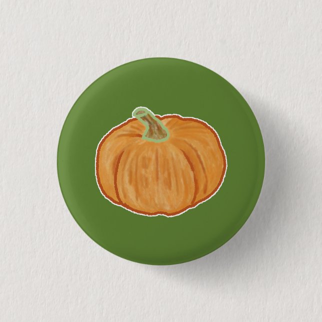 Badge Rond 2,50 Cm Dessin de citrouille (Devant)