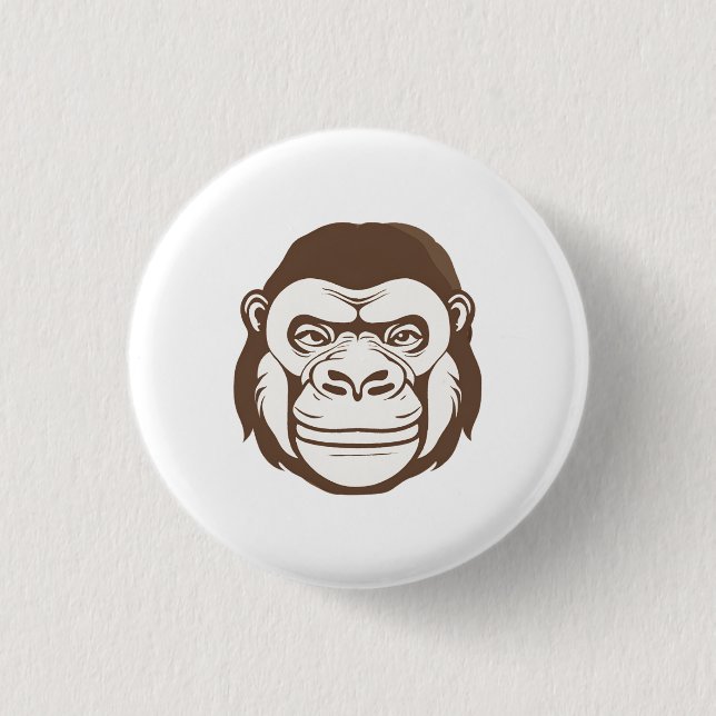 Badge Rond 2,50 Cm Dessin de dessin de Gorilla (Devant)