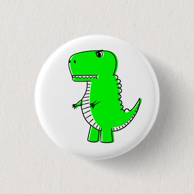 Badge Rond 2,50 Cm Dessin de dinosaure vert  (Devant)