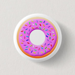 Badge Rond 2,50 Cm Dessin De Mignonne Donut Avec Des Saupoudrages