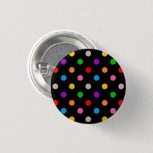 Badge Rond 2,50 Cm Dessin de points noirs colorés arc-en-ciel