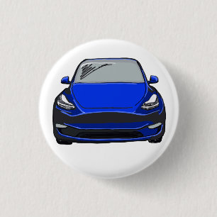 Badge Rond 2,50 Cm Dessin du véhicule électrique bleu VUS