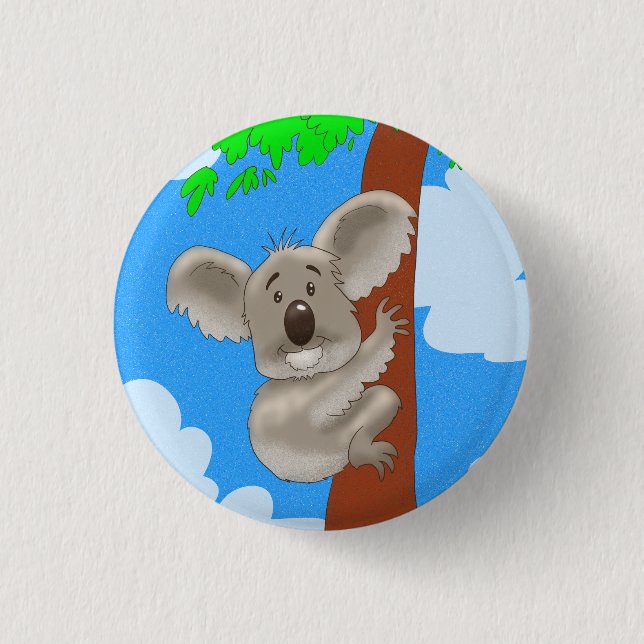 Badge Rond 2,50 Cm Dessin Koala (Devant)