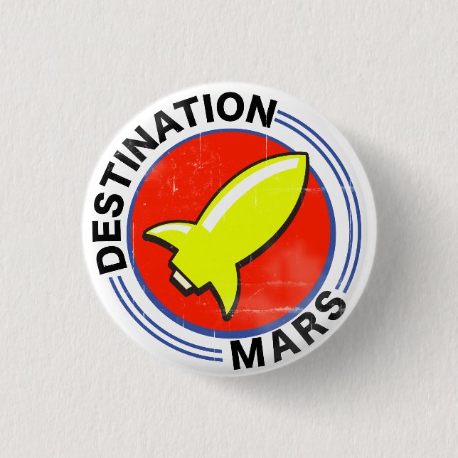 Badge Rond 2,50 Cm Destination Mars (Devant)