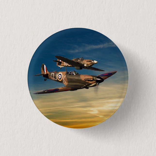 Badge Rond 2,50 Cm Deux Supermarines (Devant)