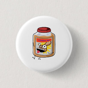 Badge Rond 2,50 Cm Devenir fou, thème beurre de cacahuète