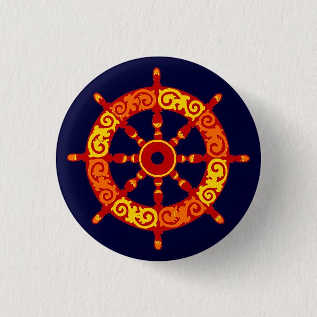 Badge Rond 2,50 Cm Dharmachakra (Devant)