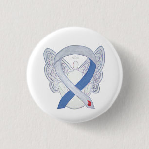 Badge Rond 2,50 Cm Diabetes Awareness Ribbon IDDM Custom Angel Pins