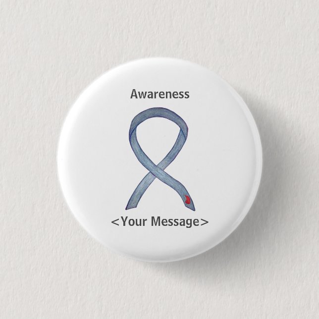 Badge Rond 2,50 Cm Diabetes Awareness Ribbon NIDDM Custom Pin (Devant)