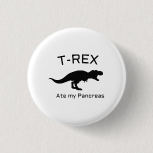 Badge Rond 2,50 Cm Diabétique drôle de T-Rex du diabète drôle T1D