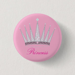 Badge Rond 2,50 Cm Diadème Royal Crown