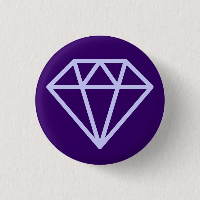 Badge Rond 2,50 Cm Diamant simple - Bleu en poudre sur violet profond (Devant)