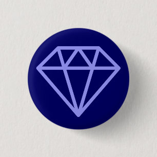 Badge Rond 2,50 Cm Diamant simple - Bleu pastel sur Deep Navy