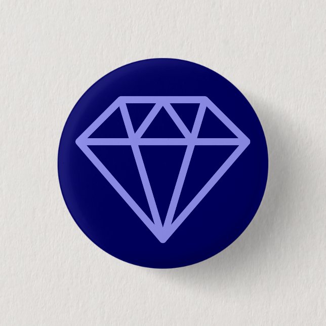 Badge Rond 2,50 Cm Diamant simple - Bleu pastel sur Deep Navy (Devant)