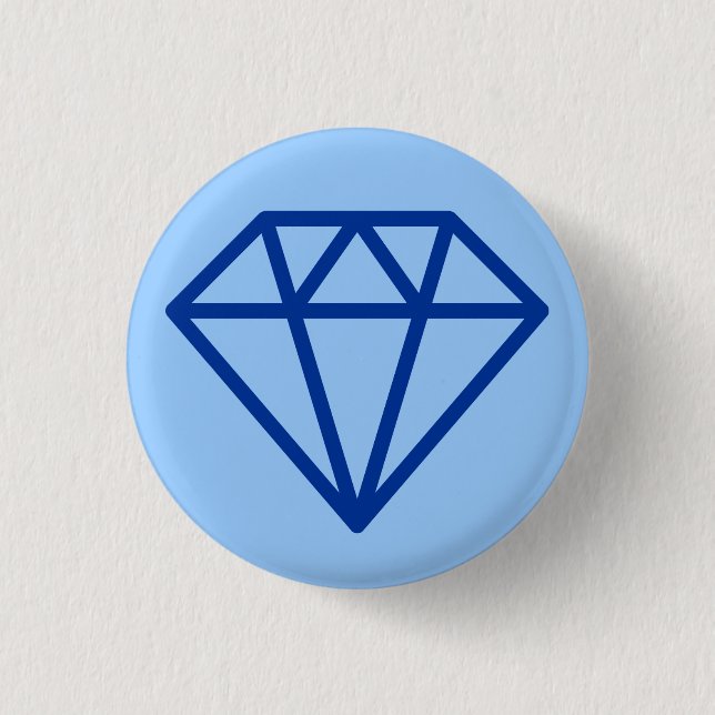 Badge Rond 2,50 Cm Diamant simple - Marine sur bleu pâle (Devant)