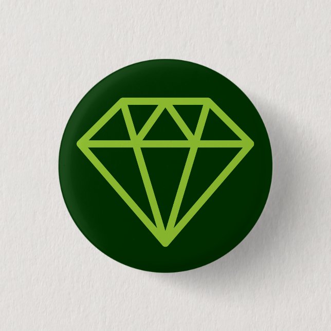 Badge Rond 2,50 Cm Diamant simple - Martian Green sur Dk Forest Green (Devant)