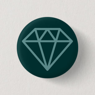 Badge Rond 2,50 Cm Diamant simple - Ocean Green sur Dk Moss Green