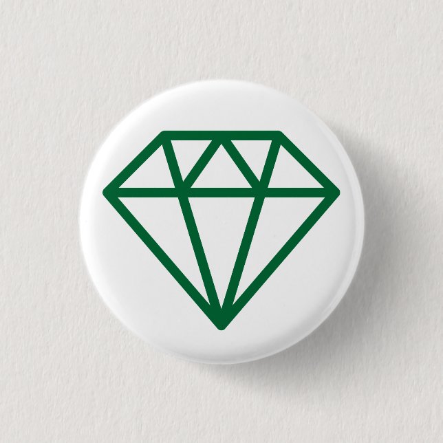 Badge Rond 2,50 Cm Diamant simple - Vert forestier sur blanc (Devant)