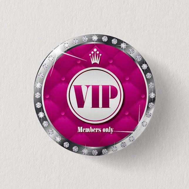 Badge Rond 2,50 Cm Diamant VIP de roses indien d'affaires ou de (Devant)