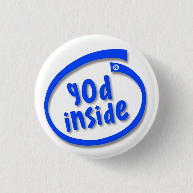 Badge Rond 2,50 Cm Dieu à l'intérieur (Devant)