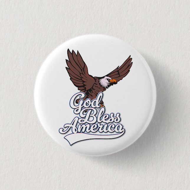 Badge Rond 2,50 Cm Dieu bénisse l'Amérique (Devant)