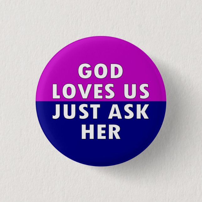 Badge Rond 2,50 Cm Dieu nous aime (Devant)