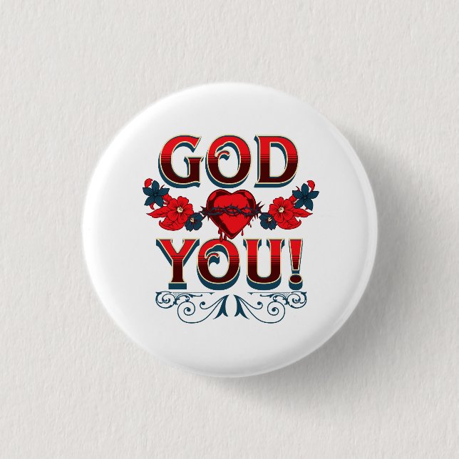 Badge Rond 2,50 Cm Dieu t'aime (Devant)