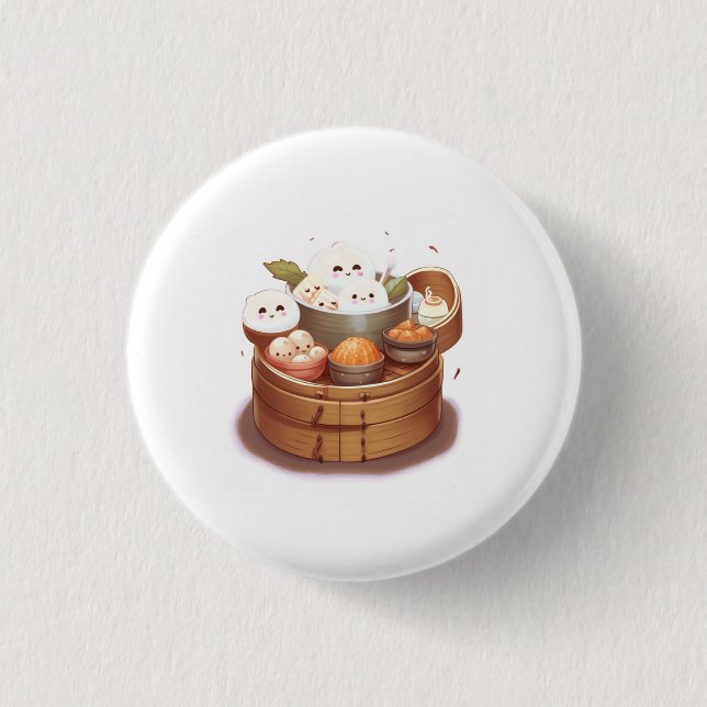 Badge Rond 2,50 Cm Dim sum, thème nourriture (Devant)