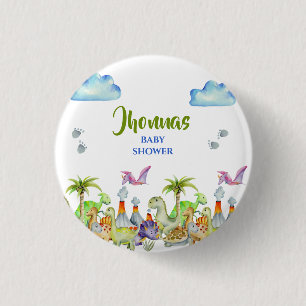 Badge Rond 2,50 Cm Dino petit rugissement Baby Shower