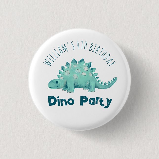 Badge Rond 2,50 Cm Dinosaur Boys Party Stegosaurus (Devant)