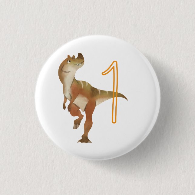 Badge Rond 2,50 Cm Dinosaur garçon d'anniversaire (Devant)