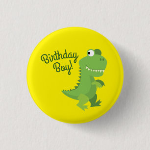 Badge Rond 2,50 Cm Dinosaur T-rex 1er anniversaire Dino Party