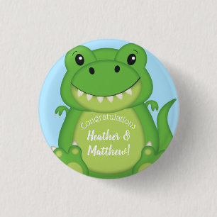 Badge Rond 2,50 Cm Dinosaure Baby shower T-Rex