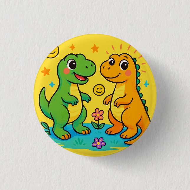 Badge Rond 2,50 Cm Dinosaure Bébé (Devant)