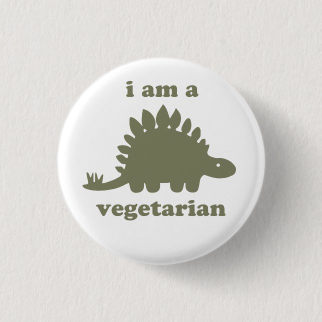 Badge Rond 2,50 Cm Dinosaure végétarien de Stegosaurus - vert (Devant)