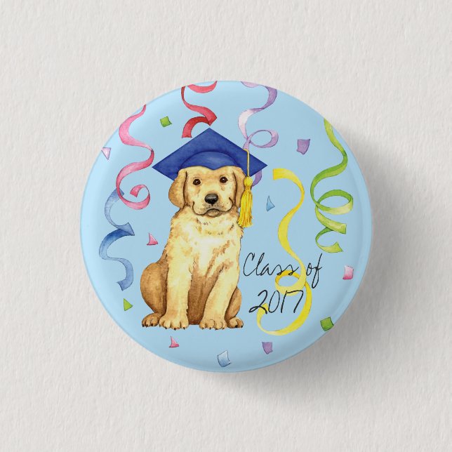 Badge Rond 2,50 Cm Diplômé du Yellow Lab (Devant)