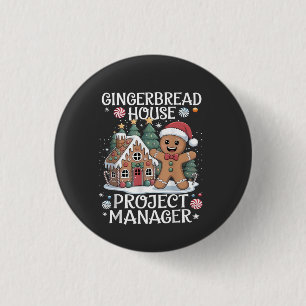 Badge Rond 2,50 Cm Directeur de projet Maison en pain d'épices Noël d