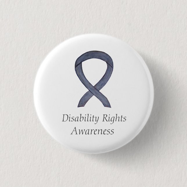 Badge Rond 2,50 Cm Disability Rights Awareness Ribbon Custom Pin (Devant)