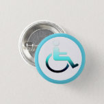 Badge Rond 2,50 Cm Disabled Symbol & wheelchair / disability button<br><div class="desc">Clothing / Bag Button: Disabled symbol & wheelchair fashion button for your jacket,  bag,  t-shirt - disability (person in wheelchair) sign</div>