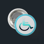 Badge Rond 2,50 Cm Disabled Symbol & wheelchair / disability button<br><div class="desc">Clothing / Bag Button: Disabled symbol & wheelchair fashion button for your jacket,  bag,  t-shirt - disability (person in wheelchair) sign</div>
