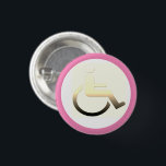 Badge Rond 2,50 Cm Disabled Symbol & wheelchair / disability button P<br><div class="desc">Clothing / Bag Button: Disabled symbol & wheelchair fashion button for your jacket,  bag,  t-shirt - disability (person in wheelchair) sign</div>